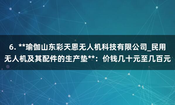 6. **瑜伽山东彩天恩无人机科技有限公司_民用无人机及其配件的生产垫**：价钱几十元至几百元