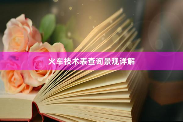 火车技术表查询景观详解