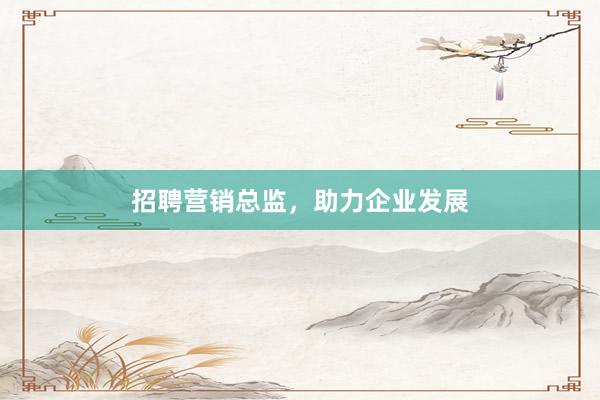 招聘营销总监，助力企业发展
